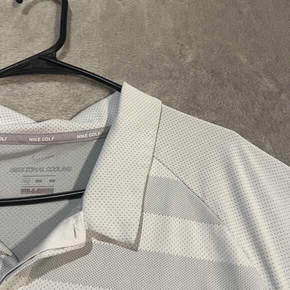 Nike Golf Polo Shirt Mens 2XL Striped Zonal Cooling Performance Swoosh - Picture 4 of 9